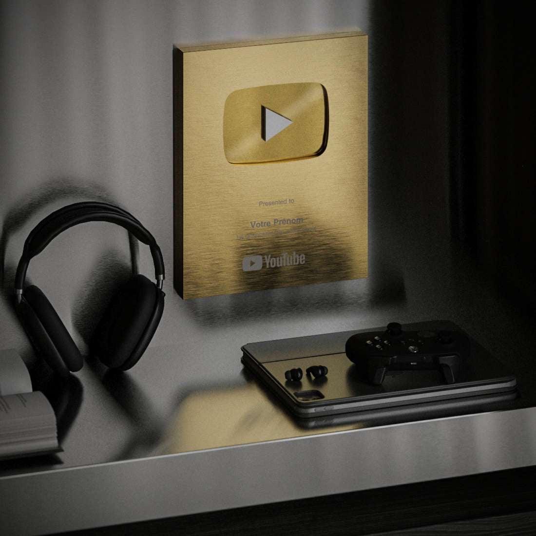 trophée youtube, awardly, trophée youtube personnalisable, cadre, decoration d'interieur, cadre personnalisable, displate youtube, displate décoration d’interieur